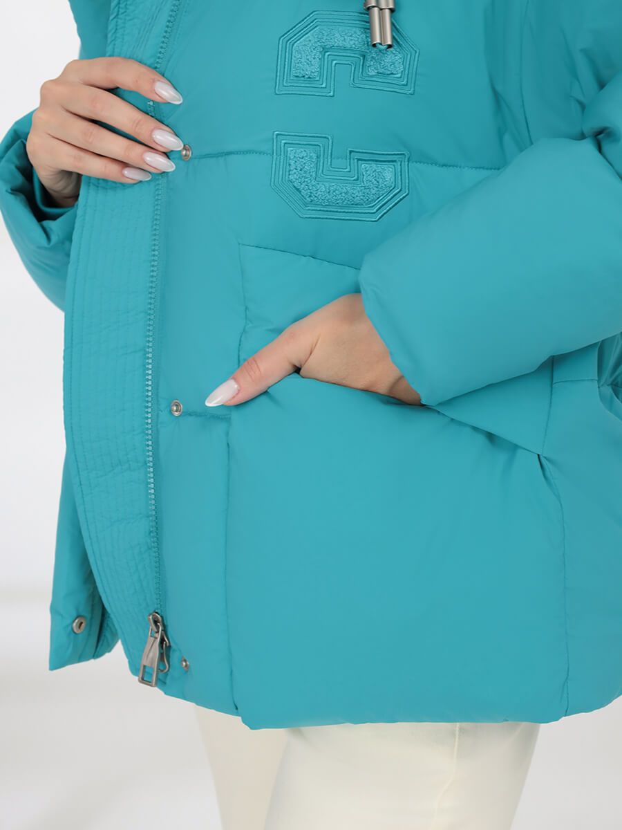 CLA710-26 Куртка женская бирюзовый+100% полиэстер