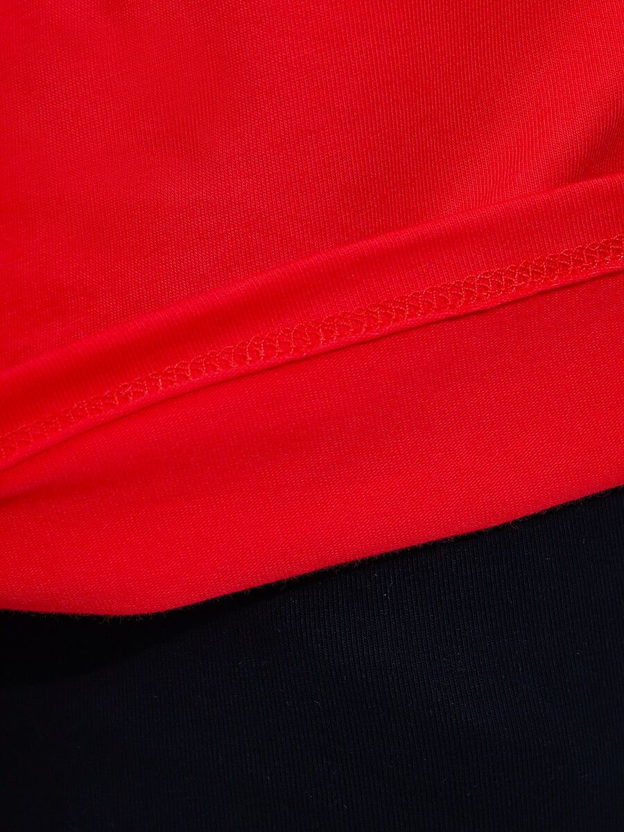 TO75064-03 Комплект спортивный (футболка+лосины) для девочек красный+94% хлопок, 6% полиэстер