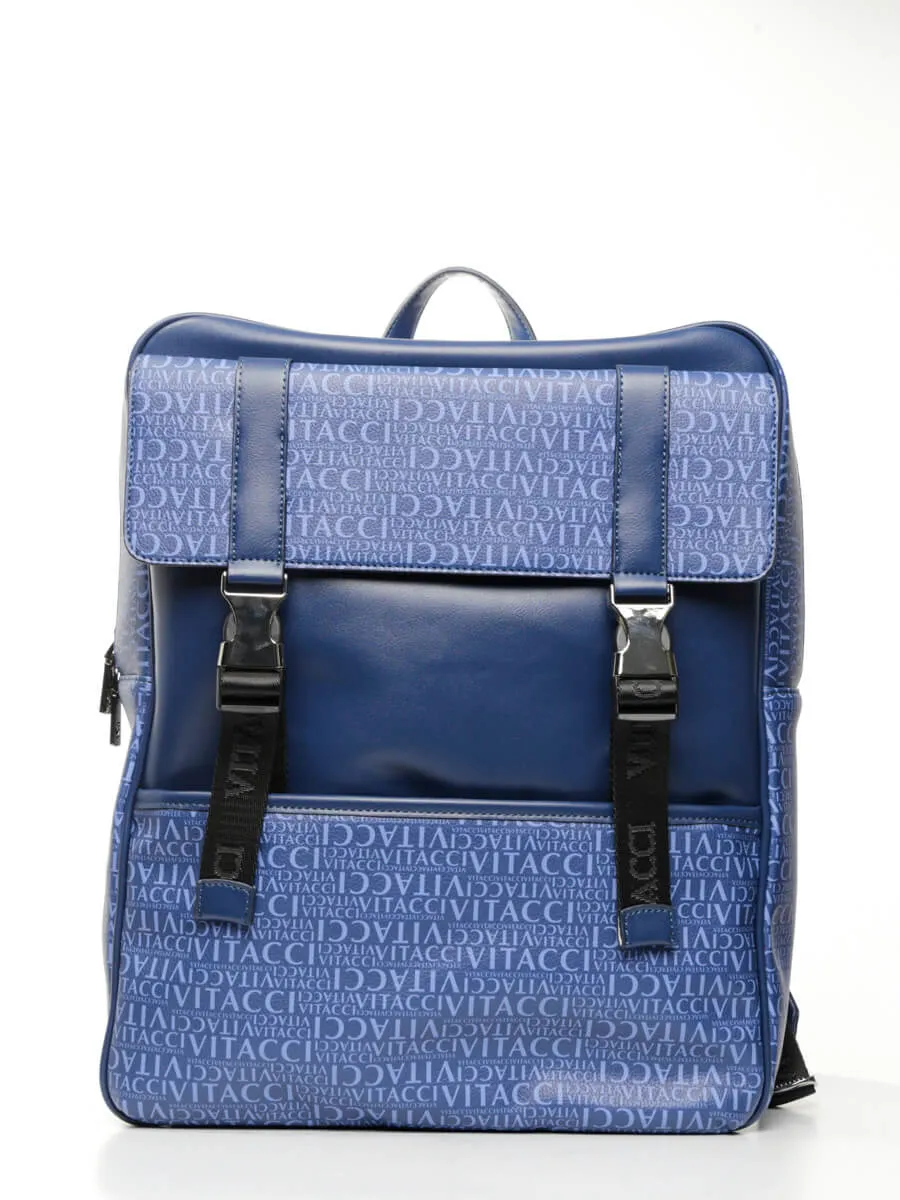HJ0100-05 Рюкзак мужской синий+искусственная кожа