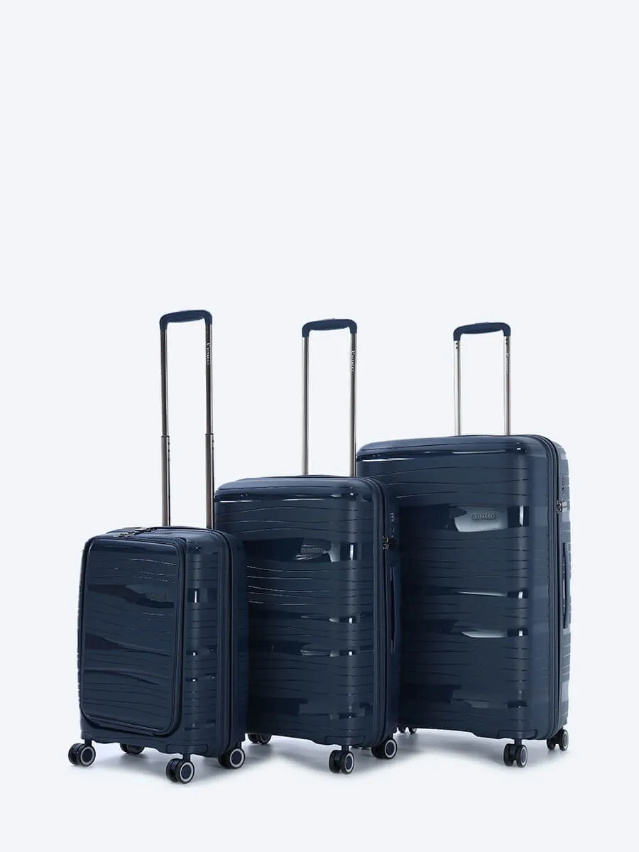 ZHX01-05 Комплект чемоданов (3 шт.) унисекс синий+полипропилен