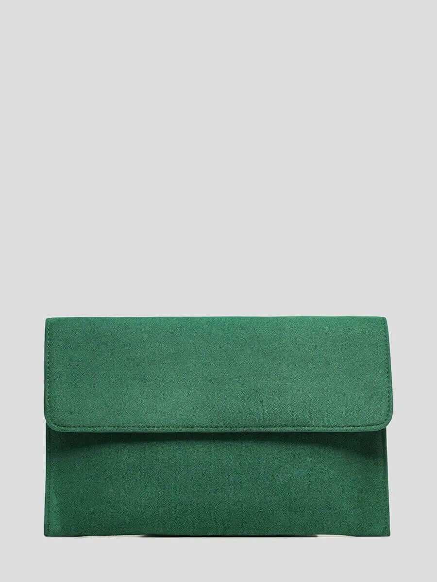 C1014-06 Клатч женский зеленый+искусственная замша