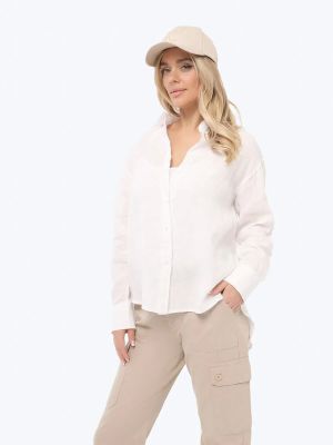 EF24015-02 Рубашка женская белый+100% лён