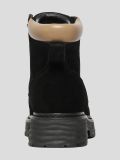 1848102M Ботинки женский черный+натуральный спилок