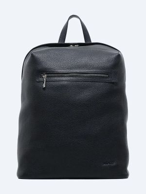 SUM307-01 Рюкзак мужской черный+натуральная кожа